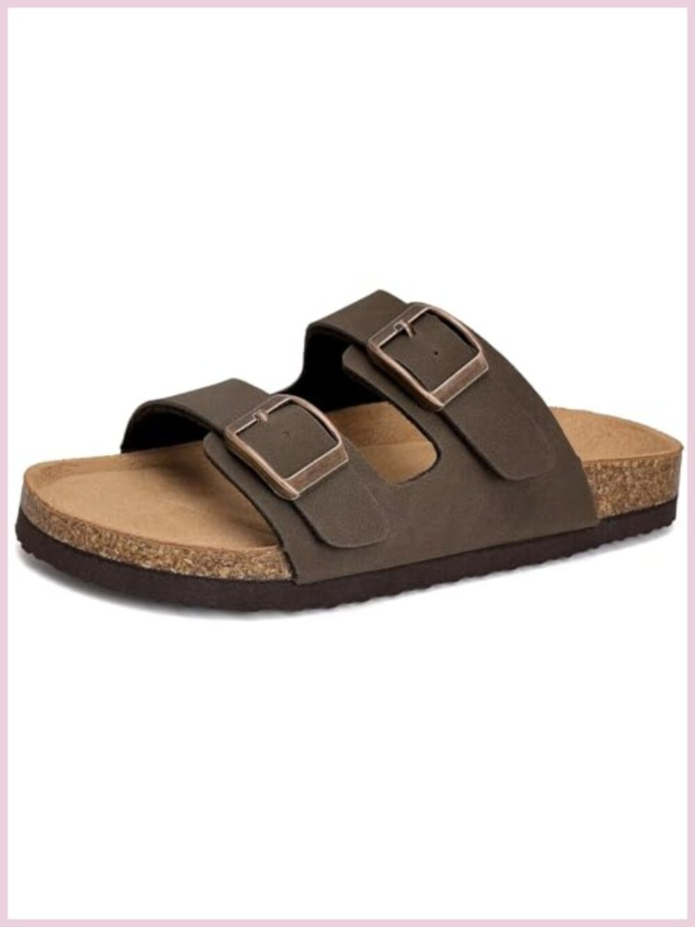 Kids Slide Sandals Cork Cushioned Non-Slip Adjustable Straps Toddler Slippers
